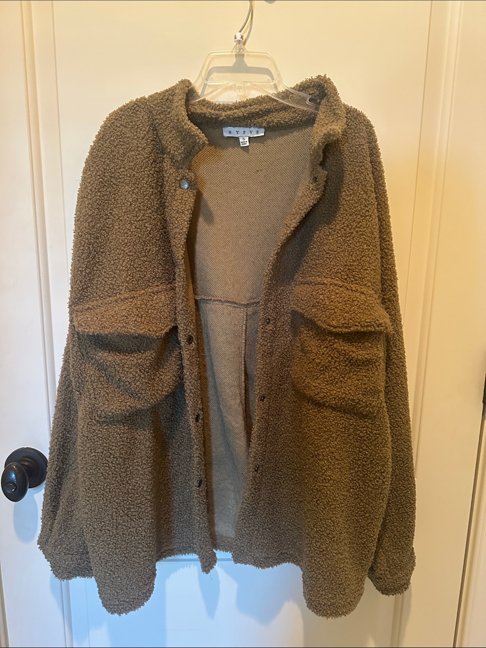 Teddy Sherpa Jacket in Olive